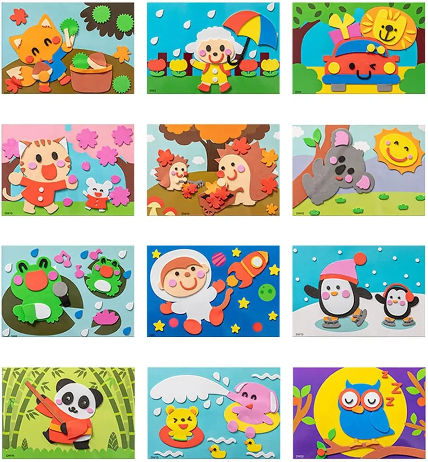 Cartoon EVA Sticker Toys DIY Kids Animal Handmade Stickers 3D Puzzle Game Cartoon Painting Stickers Learning Toys for Kids