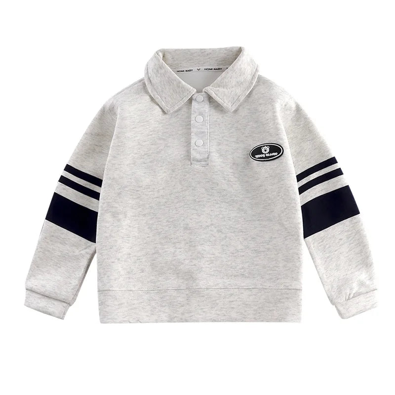 Children Polo Shirts Spring Autumn Tops for 4-12 Years Kids Long Sleeve Boys Sweatshirts Teenager Pullover Baby Outfits Clothes
