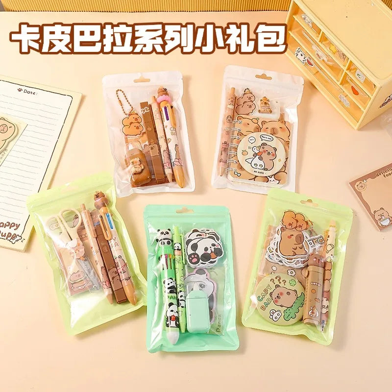 1 Set Wholesale Capybara Stationery Set Primary School Season Gift Learning Stationery Gift Pack Reward Class Prizes
