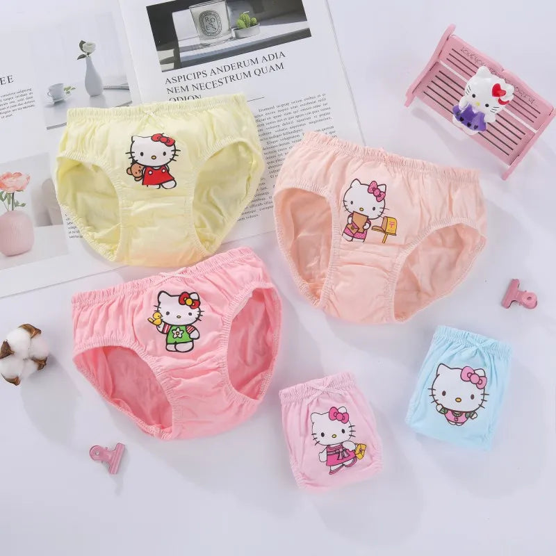 5 Pack/Box Children Panties For Girls Soft Cotton Girls Briefs Breathable Kids Underwear Knickers Cute HelloKitty Cartoon Panty