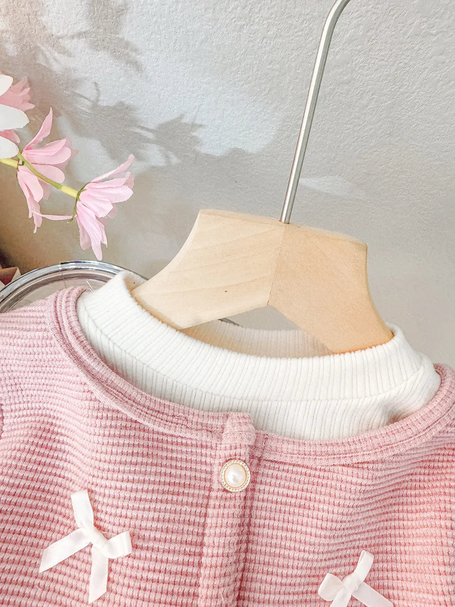 Spring And Autumn New Sweet Bow Baby Girl Dress, Princess Style Children'S Long Sleeved Clothes For Babies Aged 0-3 Years Old