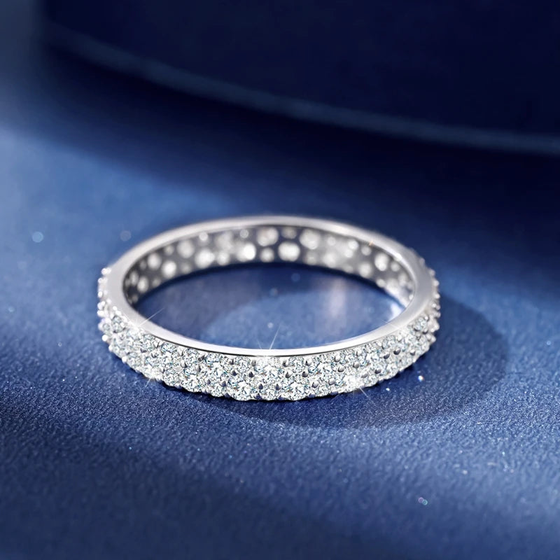 100% 925 Sterling Silver Classic Round Cut Moissanite Stud Earrings Ring Set Platinum Lab Diamond For Women Wedding Jewelry Gift