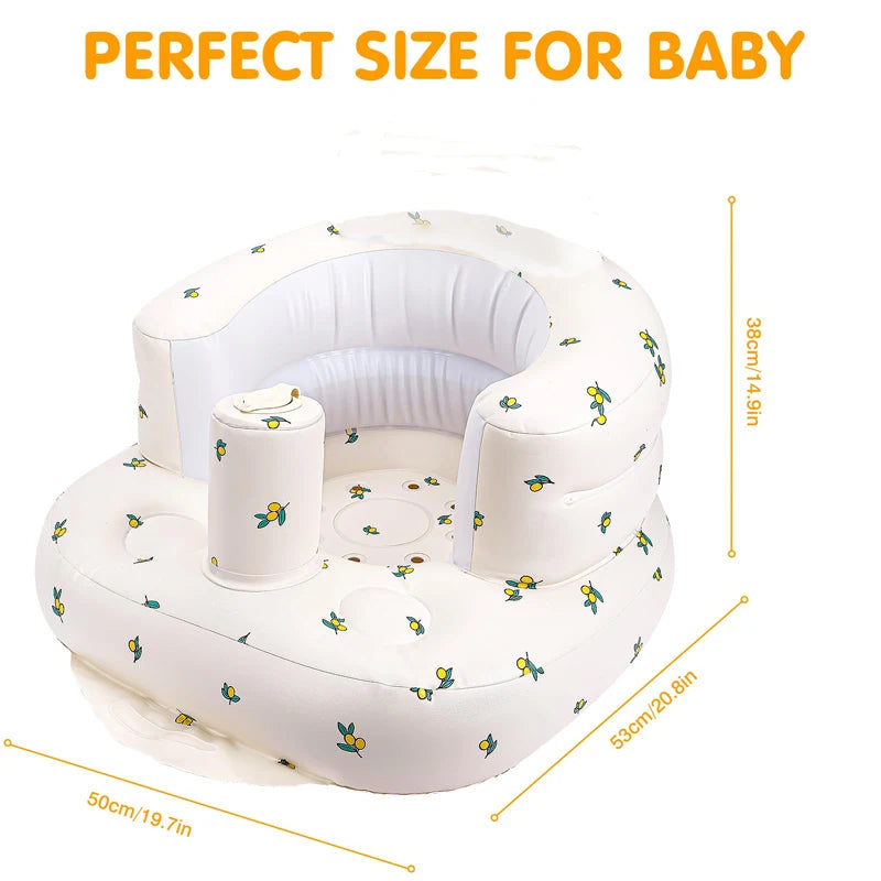 Inflatable Baby Sofa for Babies 3 Months & Up,Children Inflatable Sofa,Baby Seats for Infants, Blow Up with Built in Air Pump