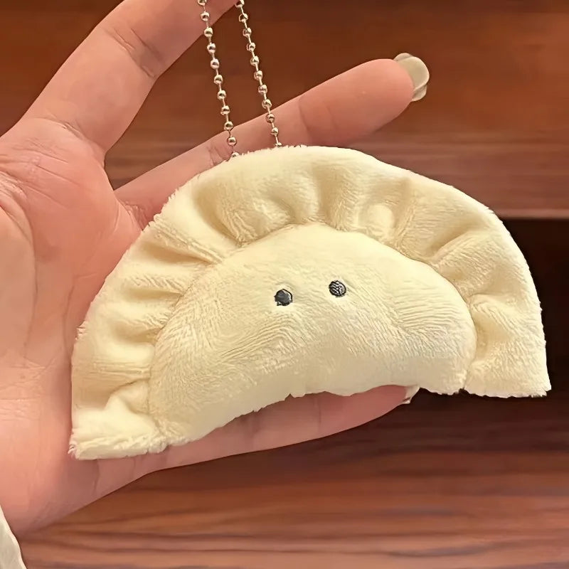 Cartoon Squishy Plush Dumpling Funny Soft Stuffed Plush Toys Mini Bag Charm Keyring Cute Accessory for Keys and Backpacks