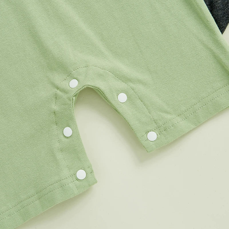 Infant Boy Cotton Romper Short Sleeve Round Neck Striped Jumpsuit Toddler Playsuit Summer Outfit for Newborns