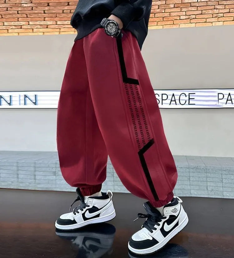 Kids' Sport Pants 2025 Spring New Boys Loose-Fitting Slim Fit Long Pants Children's Casual Hooded Sweatpants Toddler Boys Pants