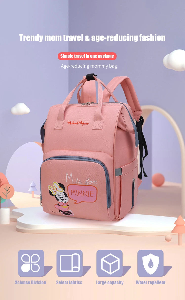 Disney New Fashion Baby Diaper Bag Large Capacity Maternity Bag Baby Waterproof Stroller Backpack Mickey Mouse Baby Diaper Bag