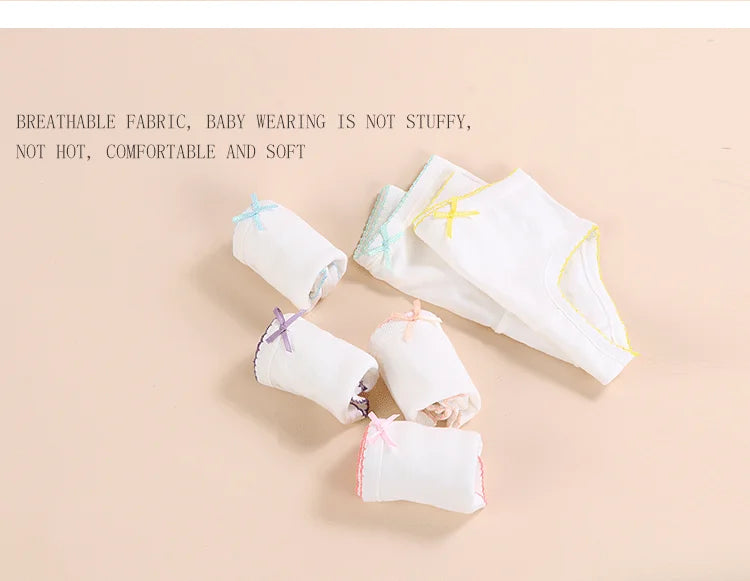 6 Pack Girls Cotton Underwear - 100% Pure Cotton Breathable Comfortable Kids Panties - Soft White Toddler Underwear for Girls -