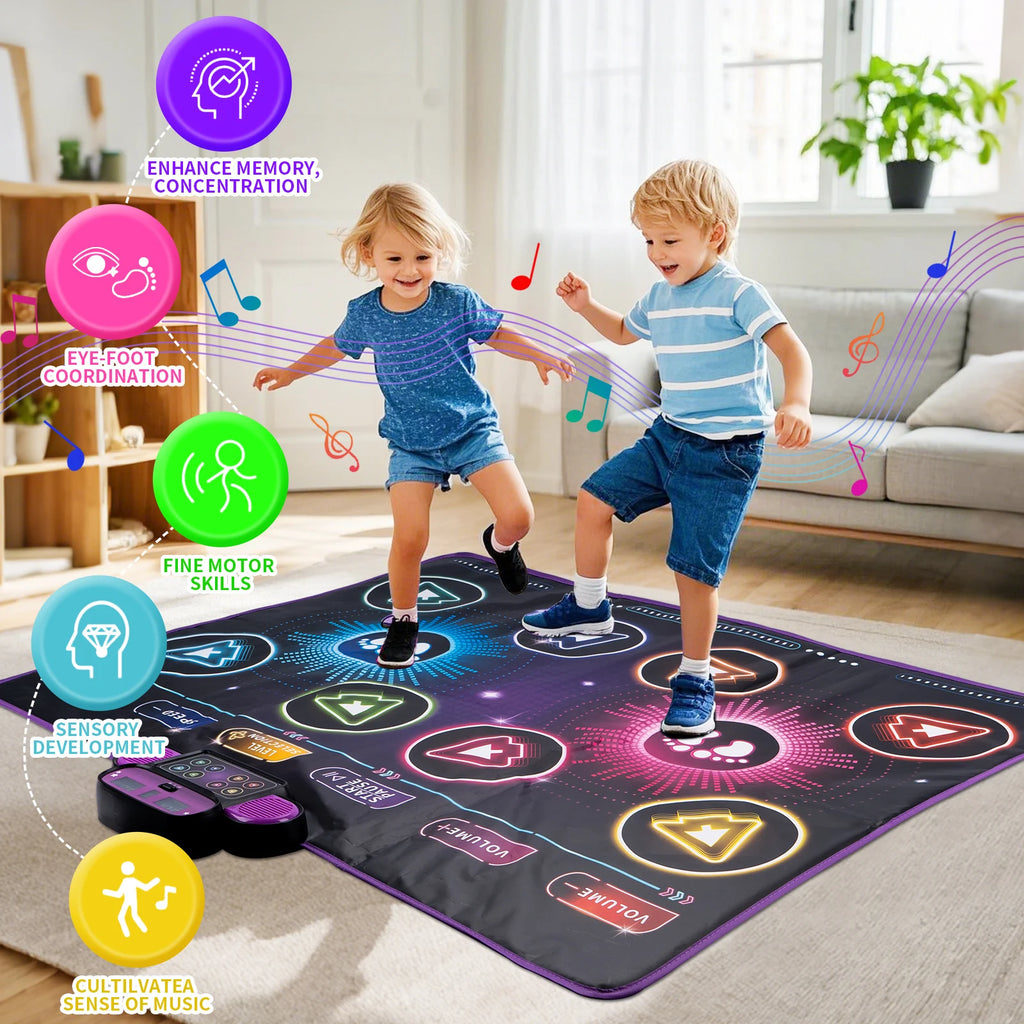 Kids Electronic Dance Mat Dancing Blanket Double Players Mode with 9 Levels Kid Floor Music Blanket Educational Toys Kids Gifts