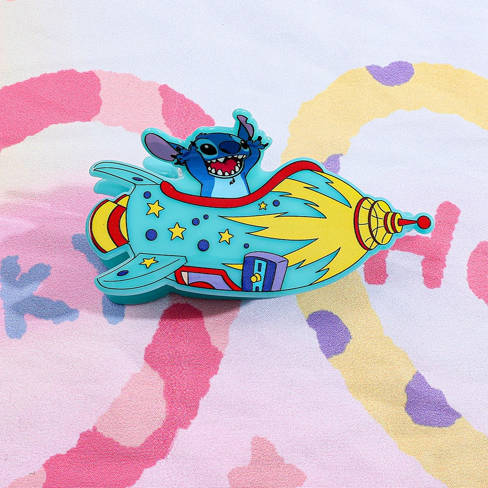 1PC/6PCS Disney Stitch Shaped Hair Claw Classic Disney Character Fashionable Cute Hair Accessory