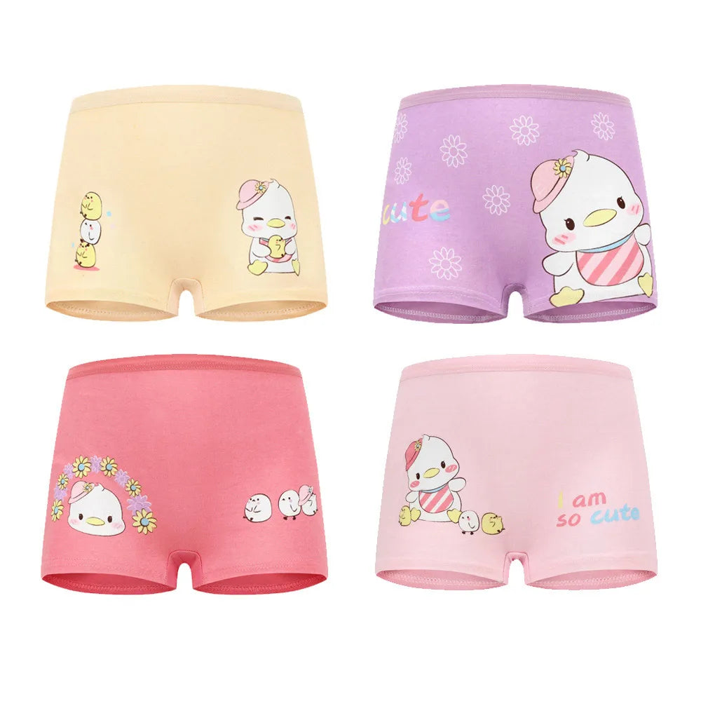 4/8/12 Pcs Children Girls Panties Sets Cotton Cute Cartoon Princess Unicorn Print Child Underwear for Girl Kid Boxer Breathable