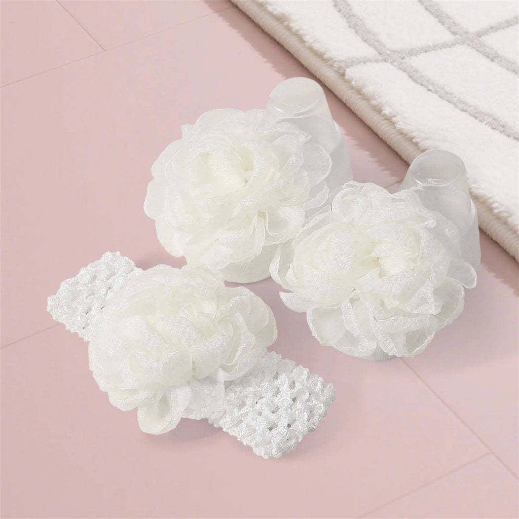 Adorable Baby Girls Hair Bow Clips and Socks Set Sweet Floral Headbands and Ankle Socks Infant Christening Outfit Accessory