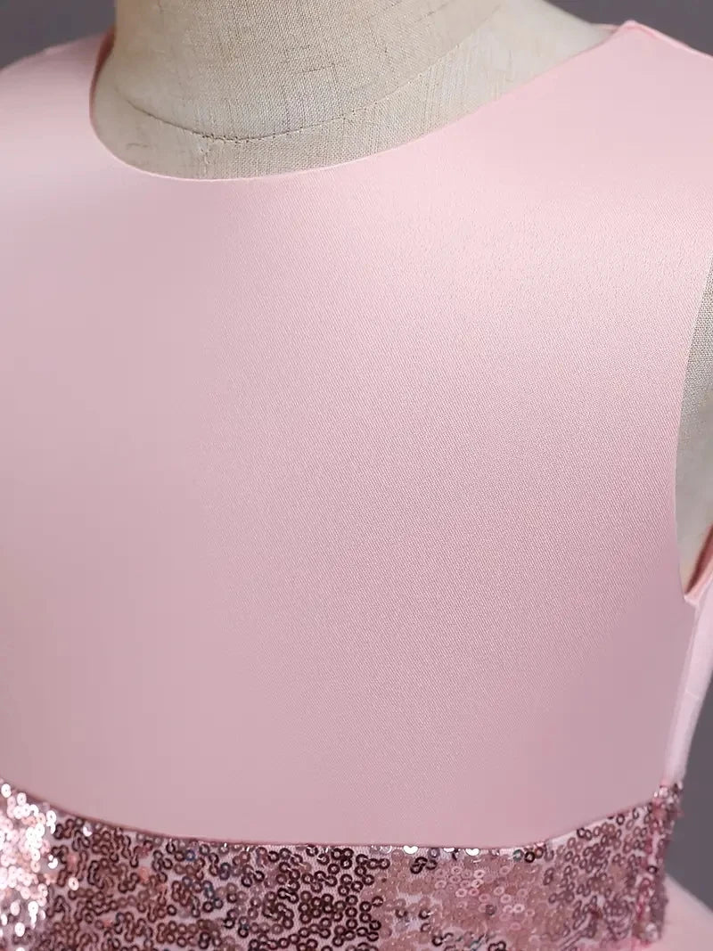 Girls Princess Dress Sleeveless Sequin Mesh Tutu Dress Performance Dress Wedding Flower Girls Dress For Evening Birthday #2038