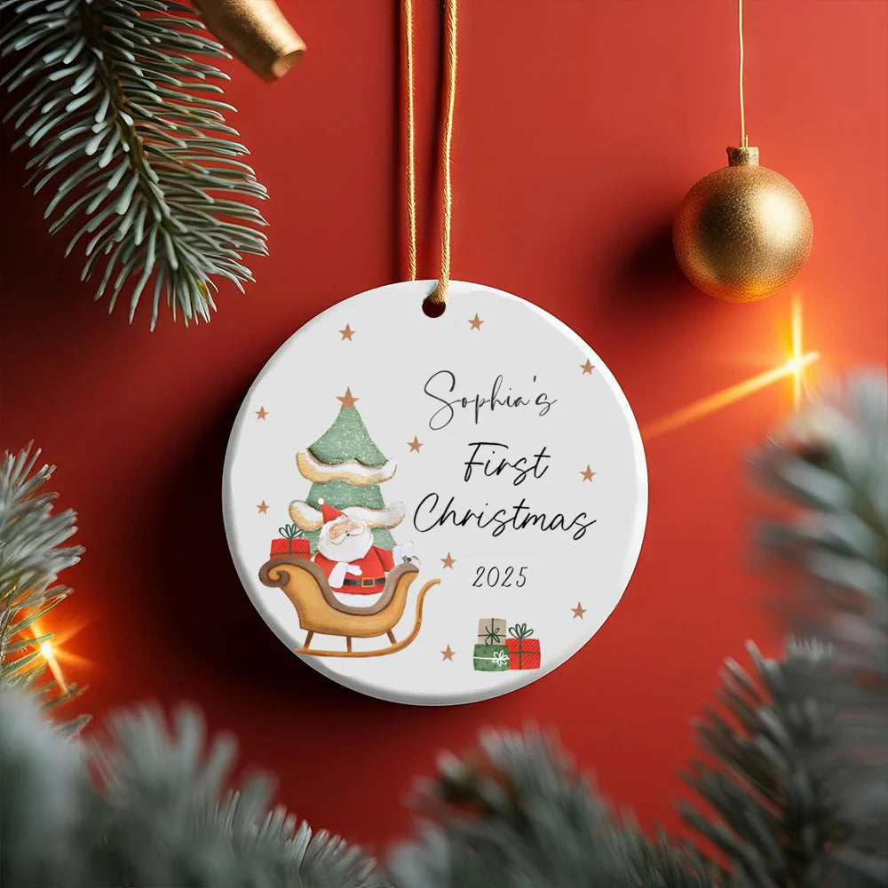Personalized Baby's First Christmas Ornament Custom Name Gift for Newborn Christmas Tree Decor Photography Accessories