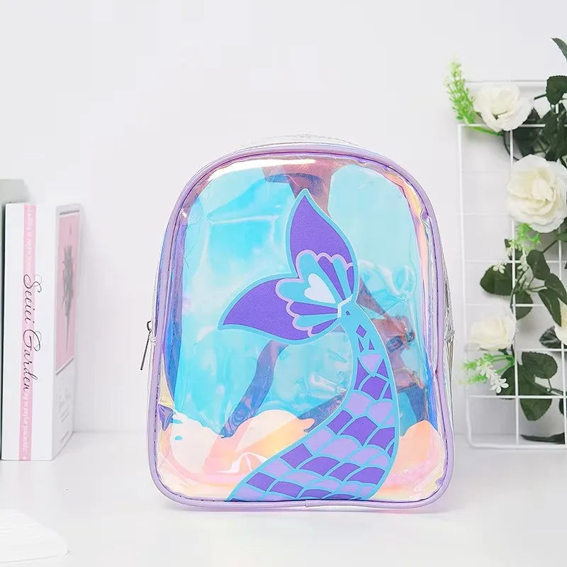 Toddlers Backpack Cartoon Unicorn Schoolbag Sequin Transparent Butterfly Wings Bookbag for Girl Kids Waterproof School Bag 2024