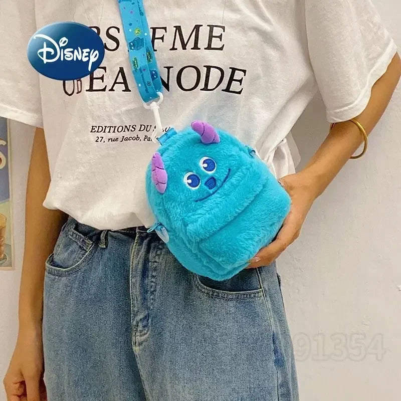 Disney Strawberry Bear 2025 New Girl Plush Backpack Cartoon Children Plush Messenger Bag Fashion Trend Girls Coin Purse