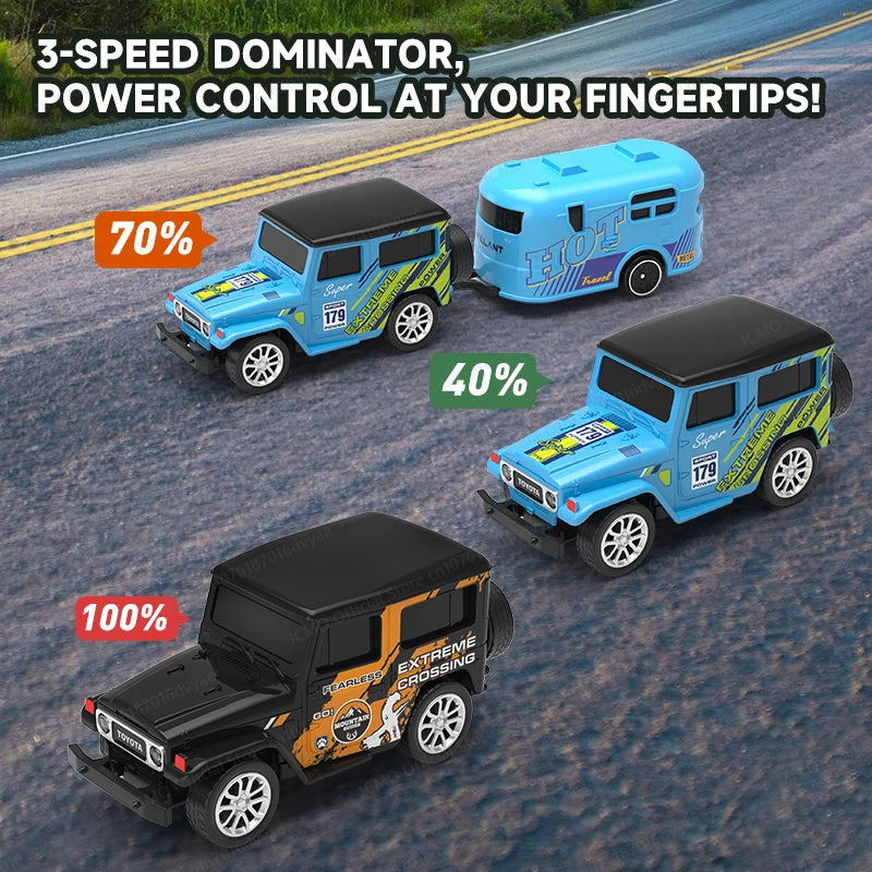 JCMO Mini RC Car 1:64 App/2.4Ghz Remote Control Desktop Small Portable Toy Off Road Vehicle Alloy Carshell For Children Gift New