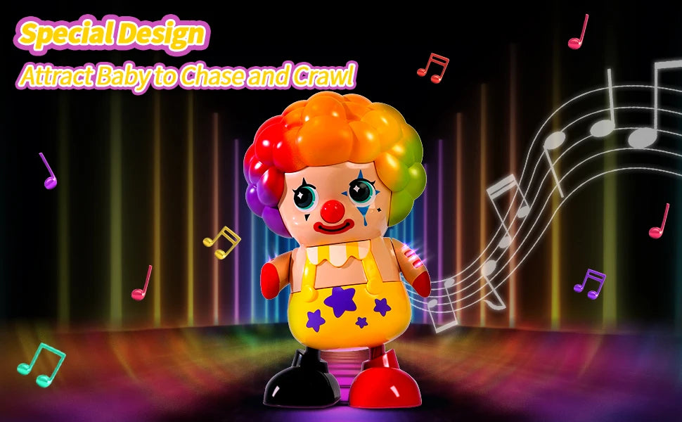 Dancing Clown Toys for Toddler & Baby Early Learning Educational Musical Light Up Clown Toys Halloween Decor Gift for Boys Girls