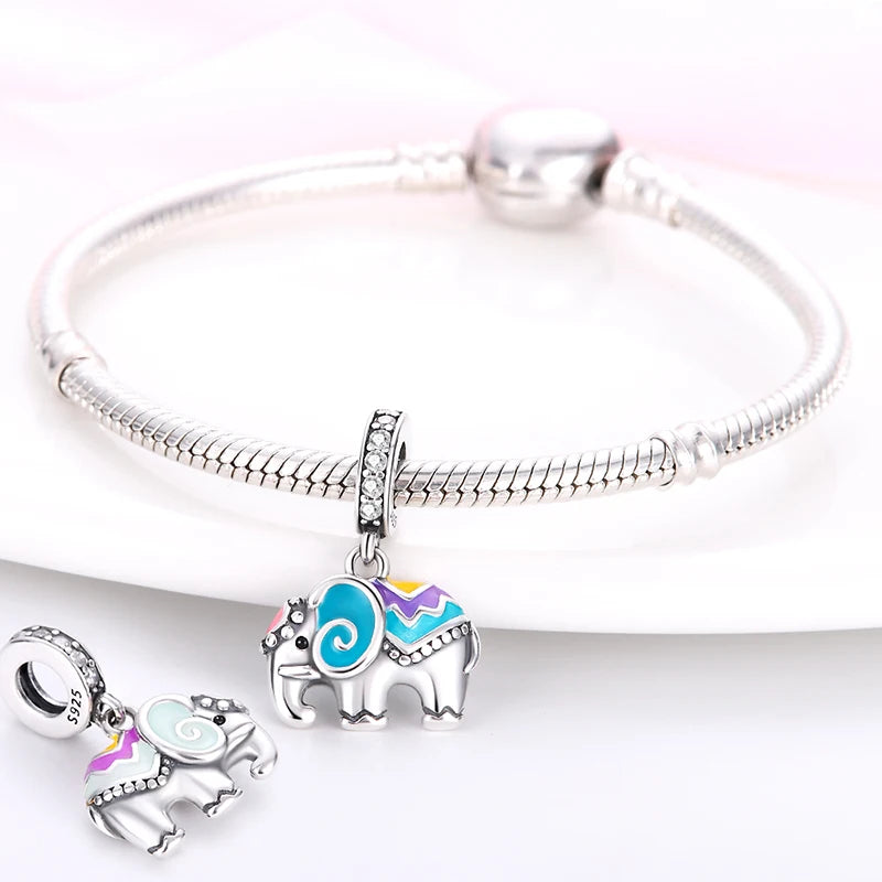 Fit Qikaola 925 Original Bracelets Blue Zircon Owl Luminous Sea Turtle Octopus 925 Silver Charms Beads DIY Birthday Jewelry Gift