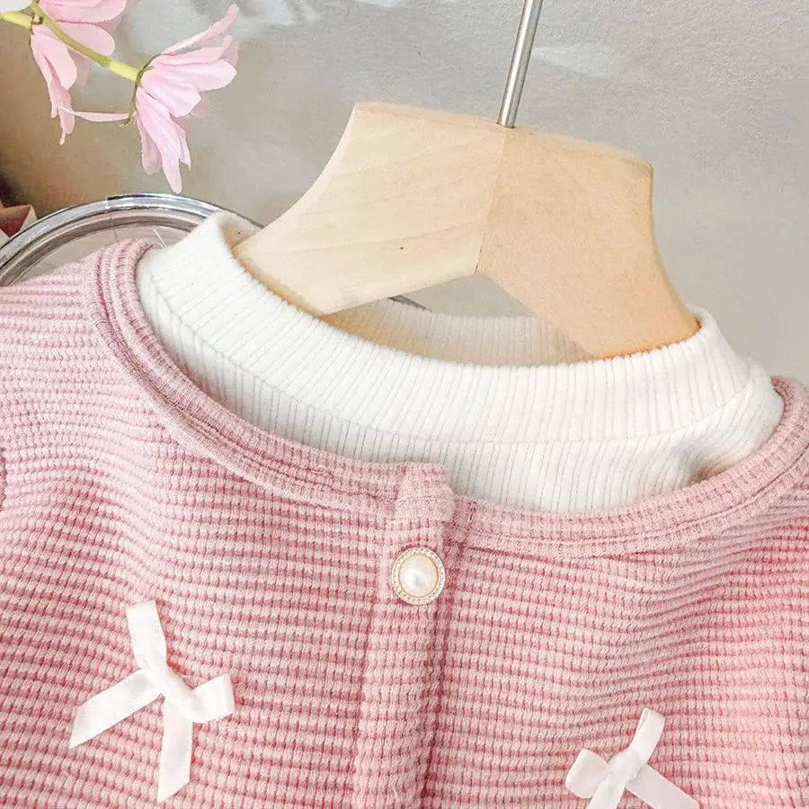 Spring And Autumn New Sweet Bow Baby Girl Dress, Princess Style Children'S Long Sleeved Clothes For Babies Aged 0-3 Years Old