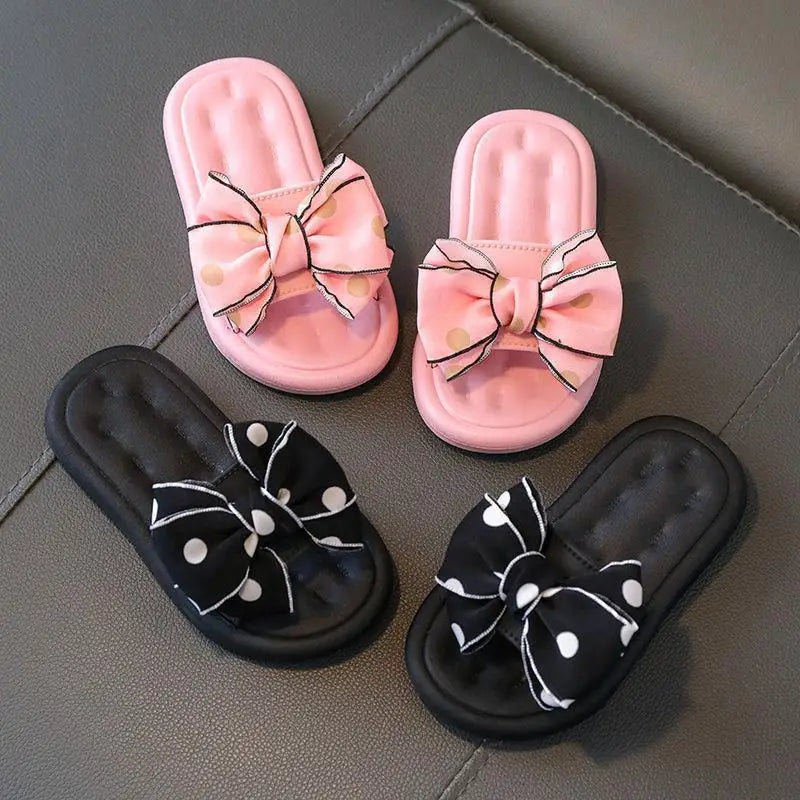 Summer Children's Slippers Girls Princess Non-slip Soft Sole Slippers Toddler Girl Shoes Bow Tie Slippers Flip Flops Outdoor