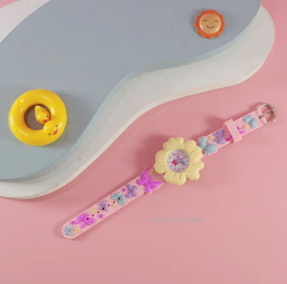 New Kids Watches Cartoon Watches Butterfly Silicone Quartz Wristwatch Birthday Gift Girl Boy Children Study Time Watch Reloj