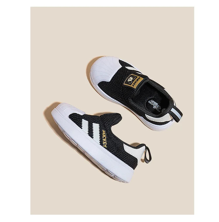 Disney Casual Shoes For Baby Boy Girl Brand Children Sneaker Mickey Mouse Kids Sports Black Shoes Toddler Walking Shoes Size 32