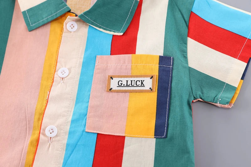 New Summer Baby Boys Clothes Children Striped Shirt Pants 2Pcs/Sets Toddler Casual Costume Kids Tracksuits Infant Outfits