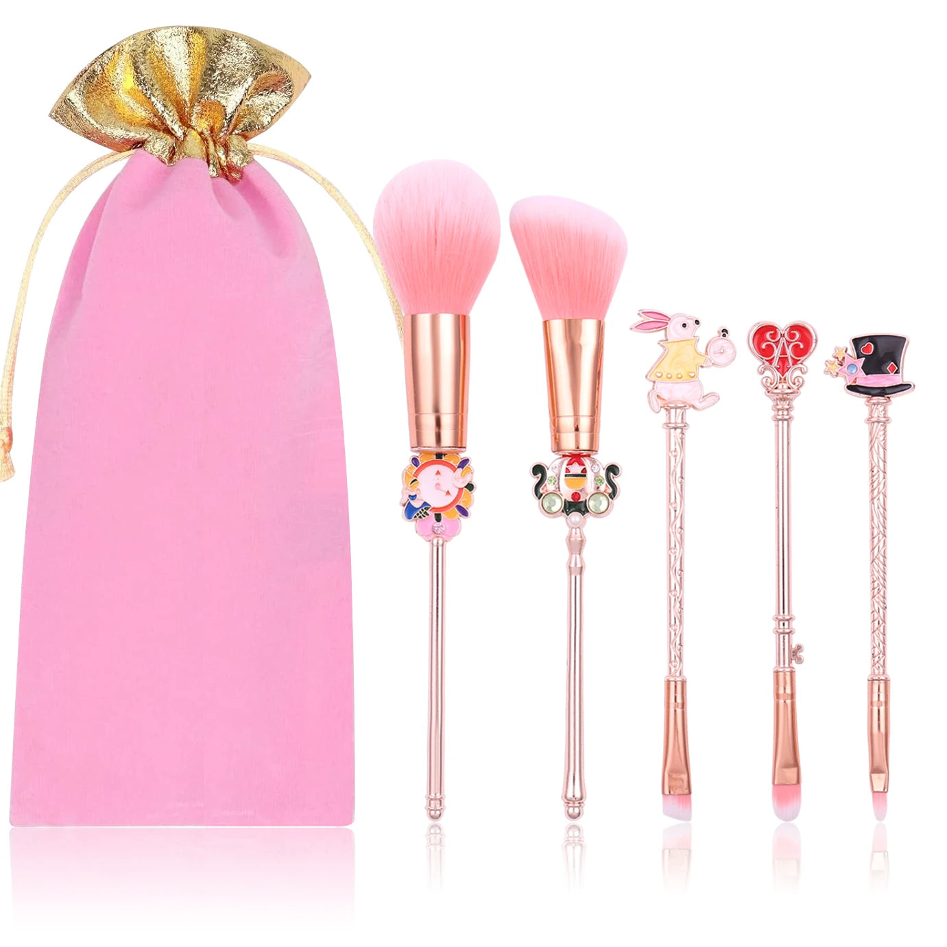 Fantasy, Alice's Wonderland makeup brush set, Mr. Rabbit pumpkin carriage creative makeup brush, suitable for girls' holiday gif