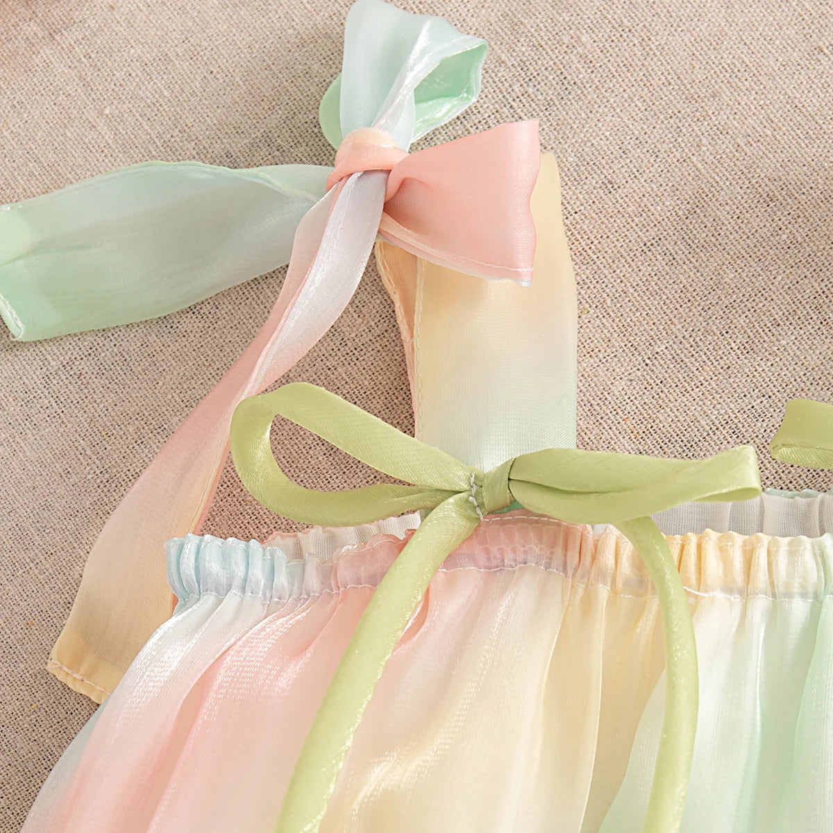 Summer New Colorful Tie Dye Sling Baby Girl Dress, Sweet Flower Children'S Clothing For Babies Aged 9 Months To 4 Years Old