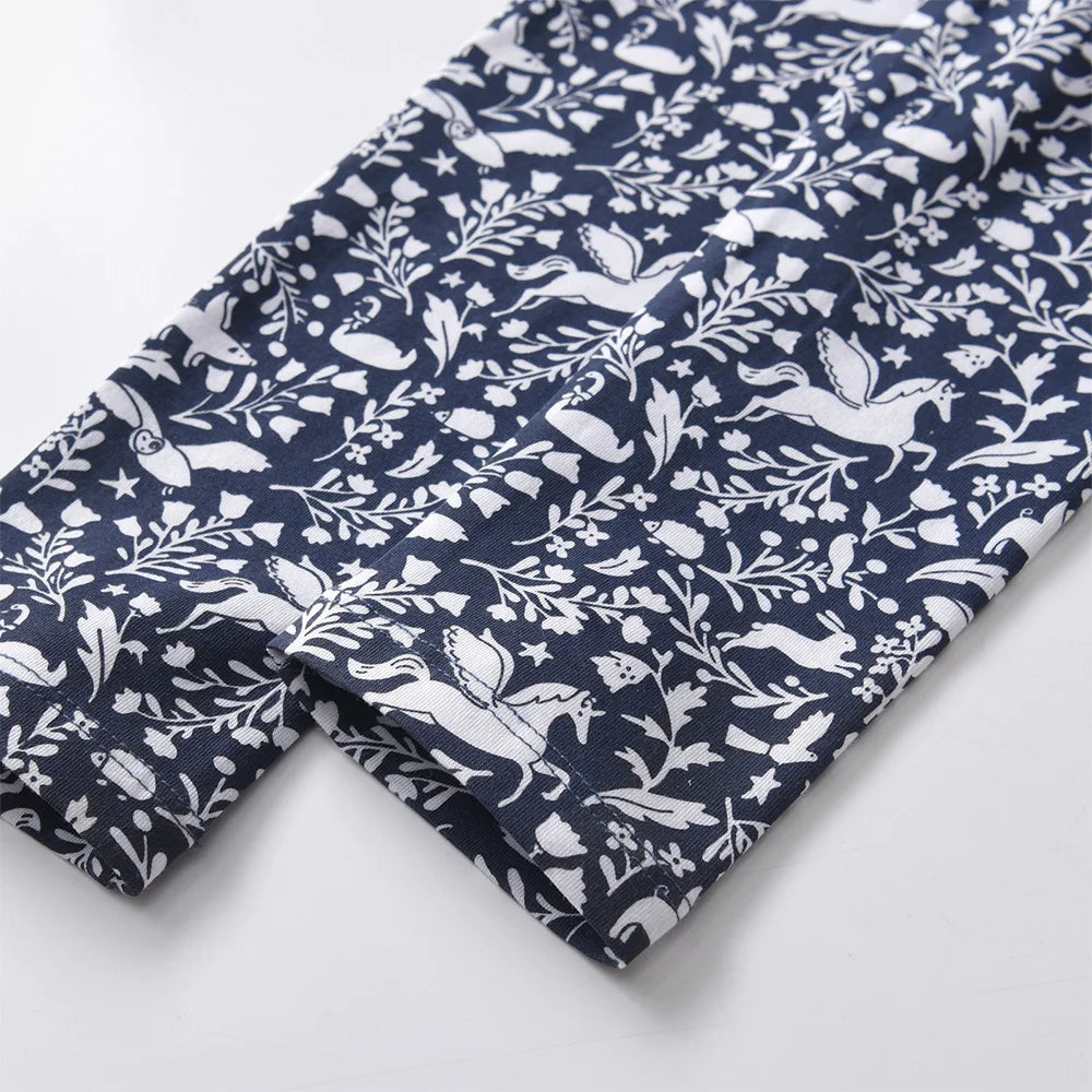 VIKITA Girls Leggings for Kids Unicorn Cartoon Print Cotton Casual Floral Pencil Pants Toddlers Teenage Skinny Cute Trousers