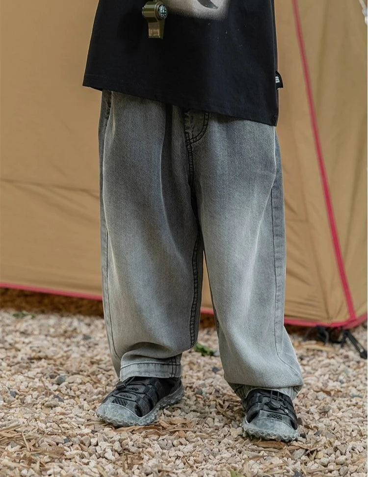 Boys Thin Tencel Denim Cooling Curved Pants 2025 New Style Ultra-Thin Kids Mosquito Repellent Long Pants Medium & Small Size