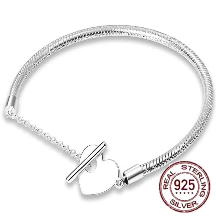 Hot selling S925 sterling silver crown snake bone bracelet, suitable for original DlY bracelet, women's fashion jewelry