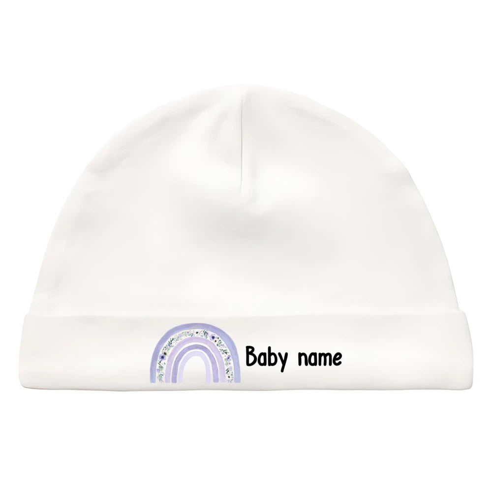 Personalised Unisex Baby Hat Infant Head Wear Baby Shower Gift Custom Newborn Beanie with Name First Hat for Babies