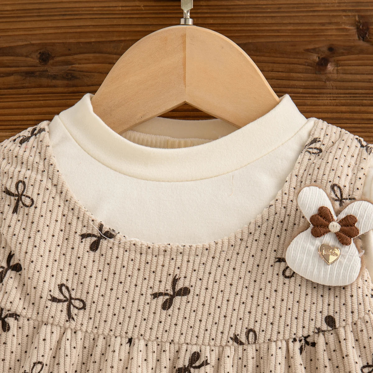 Autumn New Cute Bow Baby Girl Dress, Soft And Comfortable Children'S Clothing Suitable For 9 Months To 3 Years Old