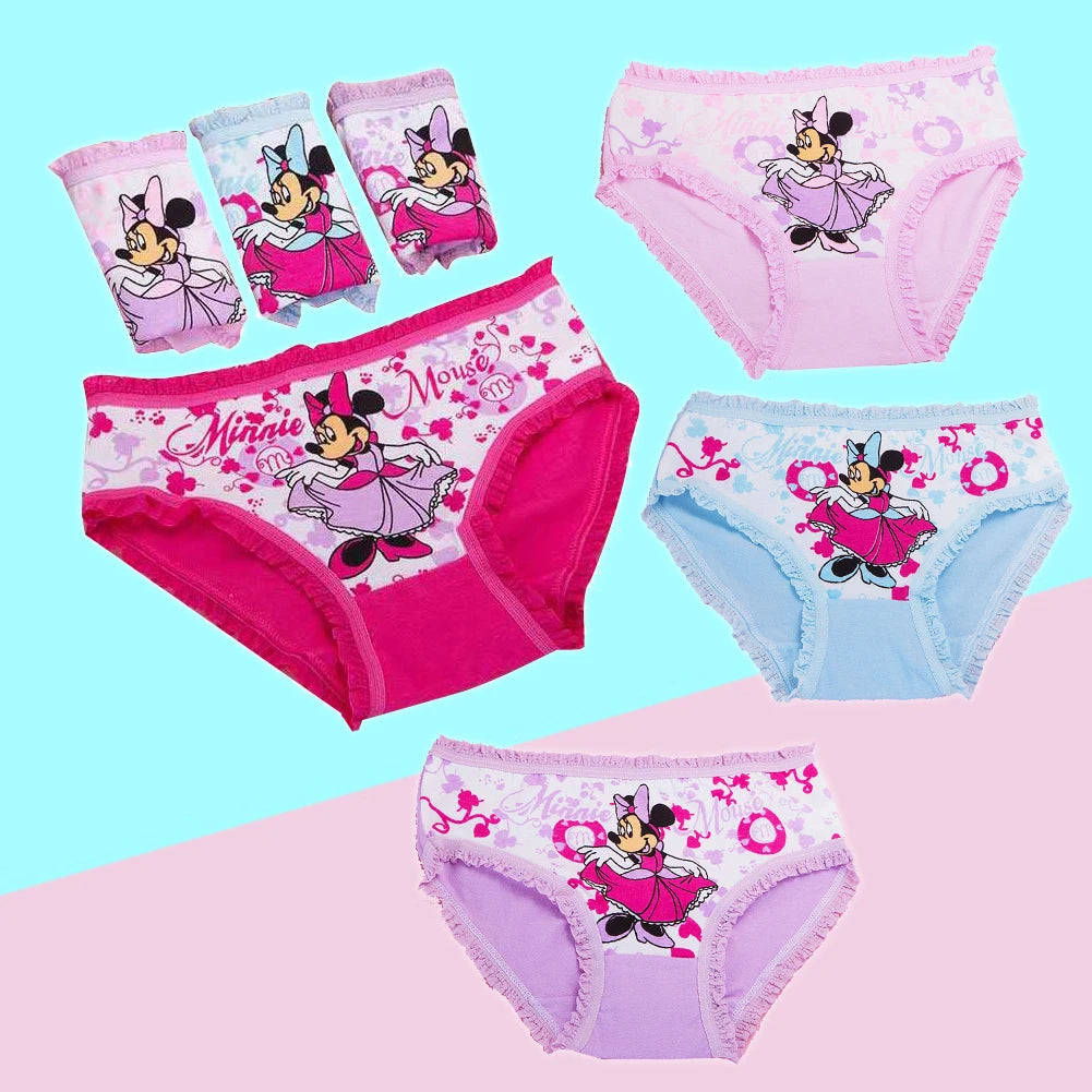 2Pcs/bag Color Random New girl Triangle Underwear Minnie Cartoon Children knickers girls Underpants Kids Panties Panty Brief