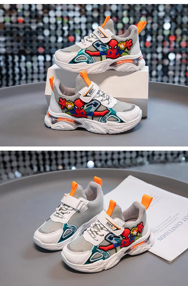 Disney Boys' Sports Shoes Cartoon School Children's Mesh Breathable Running White Fashion Cool Shoes Sneaker Size 21-38