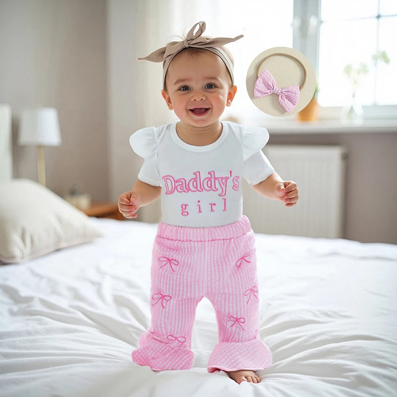 Toddler Girls 2-Piece Outfit Set with Ruffle Sleeve Floral Print Top and Denim Shorts - Summer Fashion Set for Baby Girls