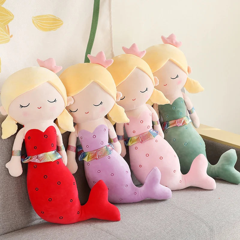 High Quality Cartoon Kawaii Mermaid Plush Toys Soft Animal Plush Pillow Stuffed Toy Princess Dolls Children  Girls Birthday Gift