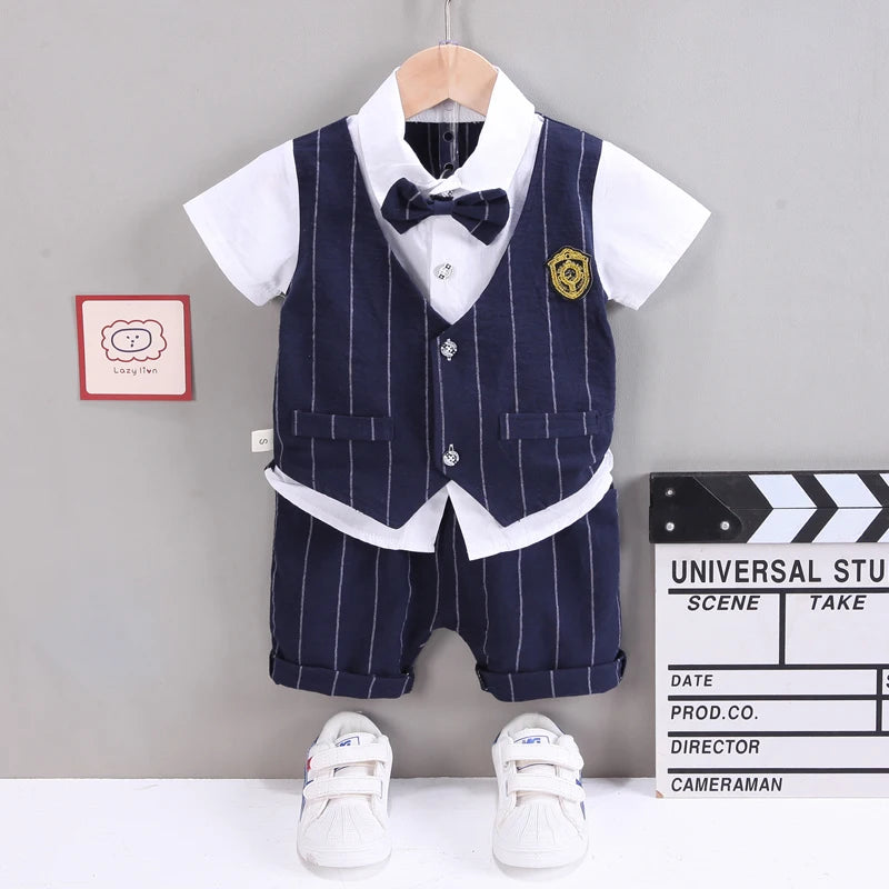 New Summer Baby Boys Clothes Suit Children Short Sleeved Shirt Shorts 2Pcs/Sets Toddler Fashion Casual Costume Kids Tracksuits