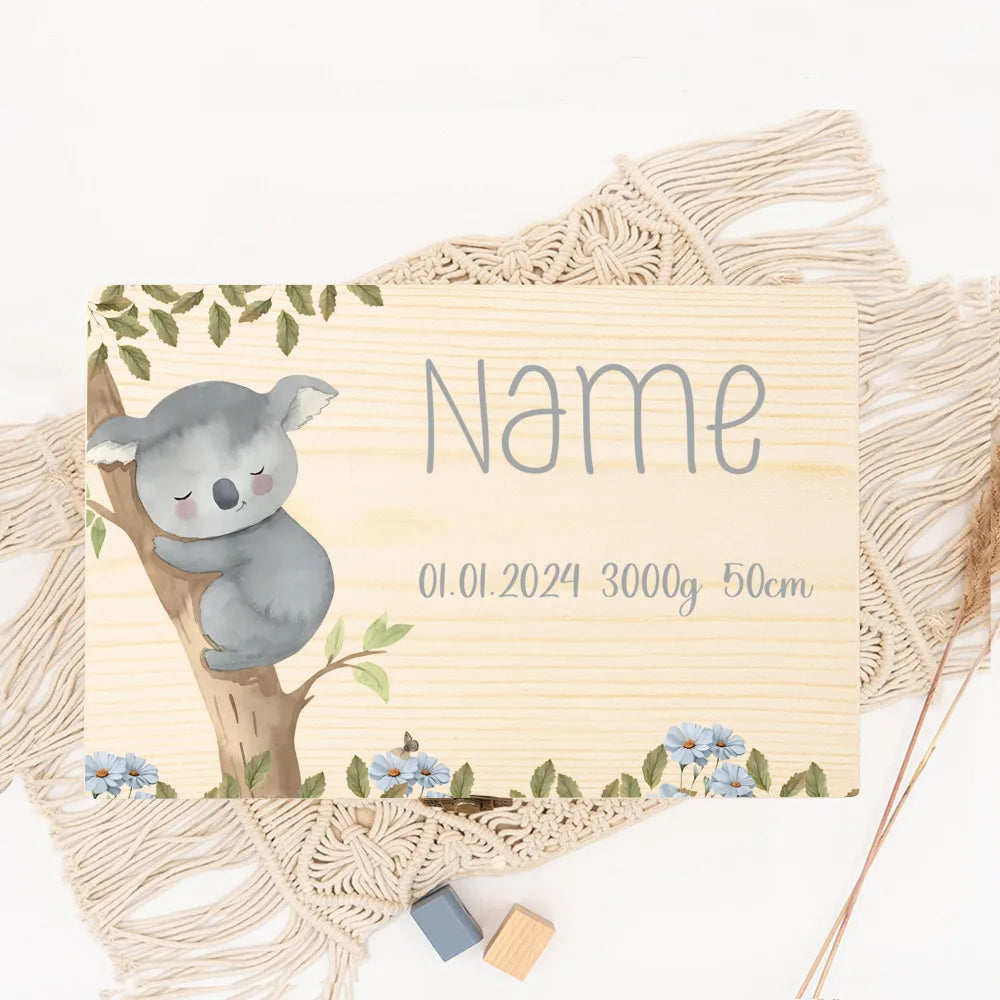 Personalized Baby Memory Box Baby Gift Birth Wooden Storage Memory Boxes Newborn Baptism Gifts Custom Infant Keepsake