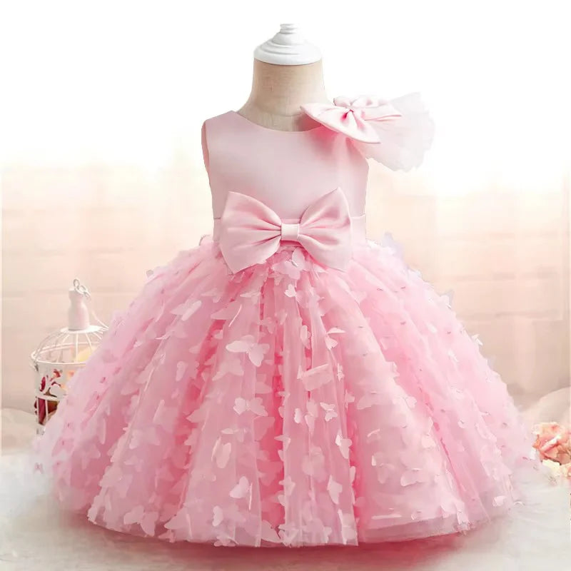 Mickey Minnie Mouse Girl Princess Dress Kid Clothes Party Birthday Outfits Evening Party Tulle Dress Wedding Wear Bowknot Dress