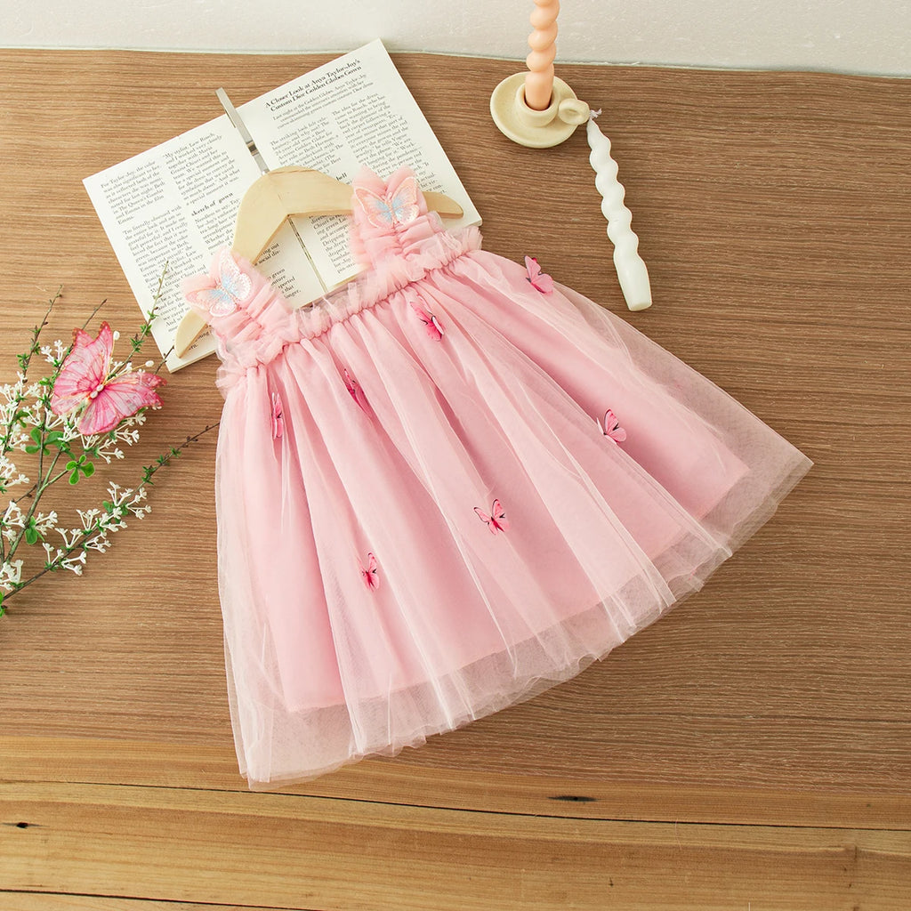 9 Months -3 Years Old//Summer New Baby Girl Princess Dress, Butterfly Wing Suspender Children'S Clothing For Birthday Parties