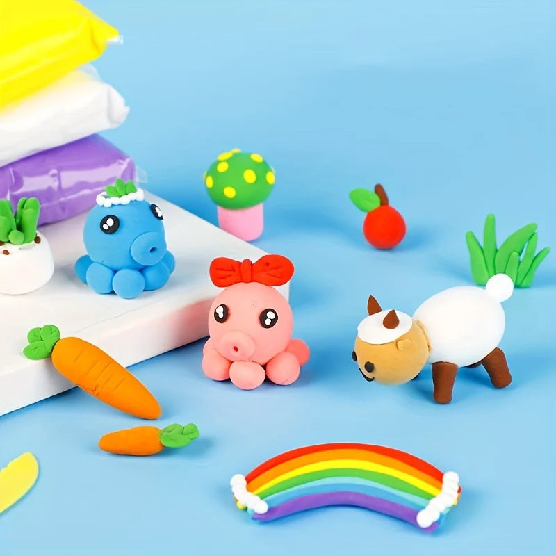 12/24/36pcs Magic Air Dry Clay Set - Non-Toxic Modeling Fun for Kids & Gifts -includes Vibrant Colors and Deluxe Tool Kit