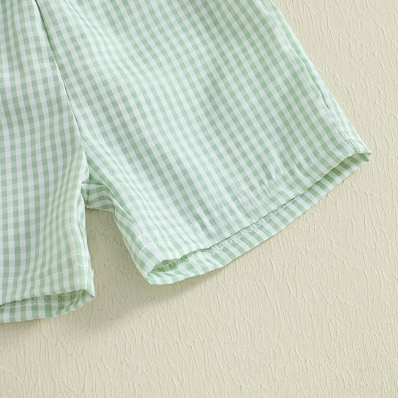 Baby Boy Casual Outfit Dinosaur Print Short Sleeve T-Shirt Denim Shorts 2Pcs Set for Summer Beach Vacation