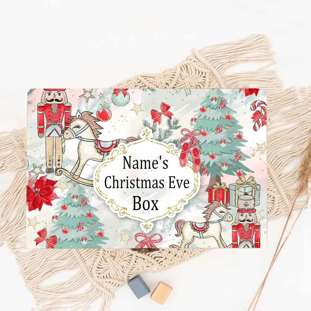 Personalized Christmas Eve Box Boys Girls Xmas Cute Gift Custom Christmas Keepsake Box Kids Xmas Party Gifts Child Wooden Box