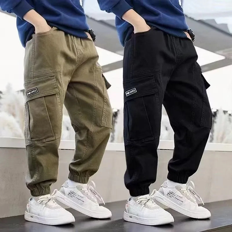 100% Cotton Cargo Pants for Boys | Spring Autumn 2025 New Release | Medium To Large Kids Casual Wear