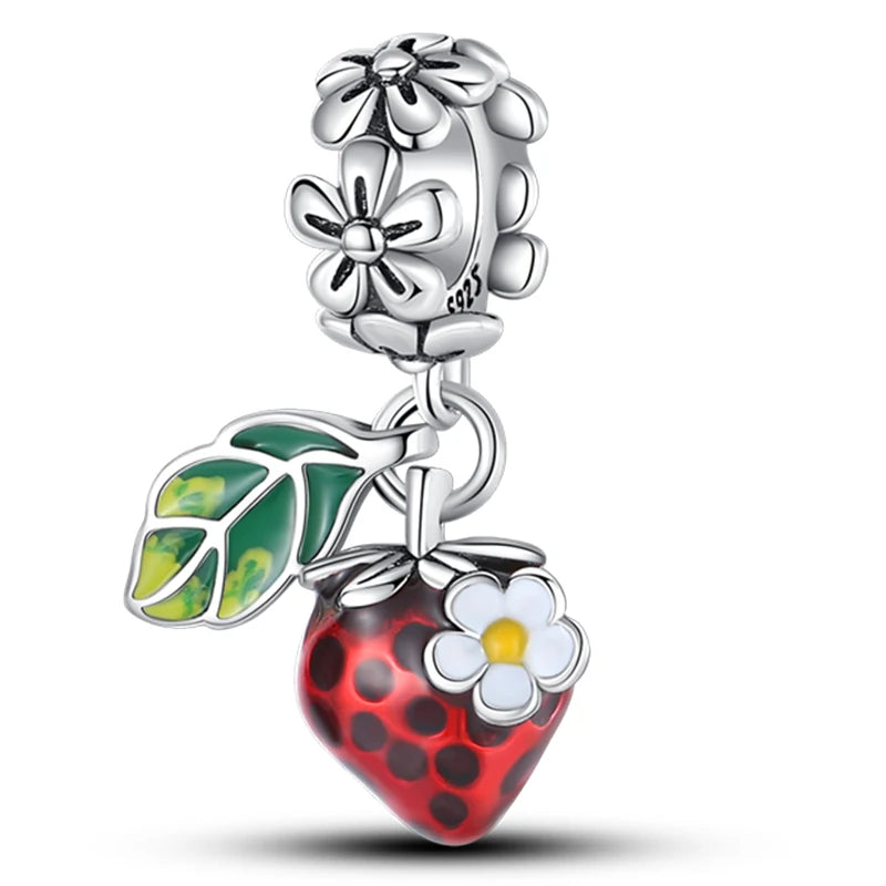 Hot Sale Charms Beads 925 Sterling Silver Pink Perfume Bottle Letter Luminous Firefly Tarot Card Beads Fit DIY Bracelets Jewelry