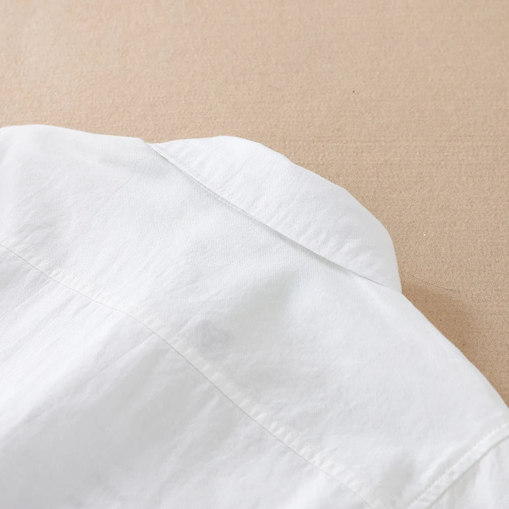 Toddler Boys' White Dinosaur Embroidered Casual Shirt Long Sleeved Clothes for 2-6 Years Old