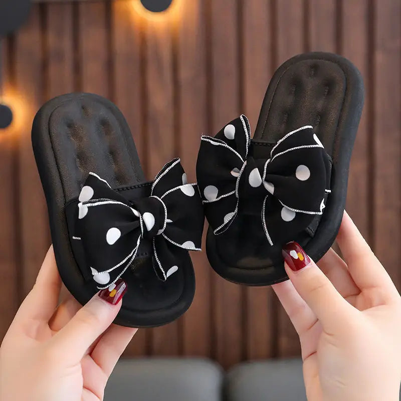 Summer Children's Slippers Girls Princess Non-slip Soft Sole Slippers Toddler Girl Shoes Bow Tie Slippers Flip Flops Outdoor